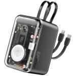 Promate 20000mAh 4-in-1 Smartphone & Apple Watch Charging Power Bank Dual USB-C & Lightning Cable Connectors - 35W PD USB-C In/Out QC 3.0 Port - Smart LED Display