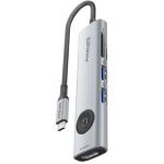 Promate 7-in-1 USB Multi-Port Hub with USB-C Connector 1x HDMI Port - 2x USB-A 5V/1A Ports - 1x USB-C 100W PD Port - 2x USB-C 5V/1A Ports - SD/TF Card Reader