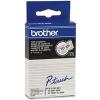 Brother genuine TC101 12MM BLK on Clear Tape
