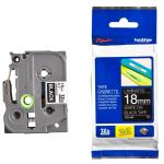 Brother TZE-345 - 18 mm White on black tape