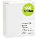 Icon LetraTag Tape Compatible for Dymo 16952 12mm x 4m - Black on Clear