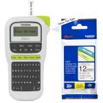 Brother PTH110 LABEL MAKER + TZE231 Laminated Tape - 12mm x 8m Black on White Bundle
