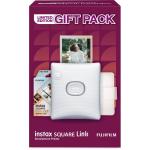 Fujifilm Instax Square Link - White Smartphone Printer Limited Gift Pack Compact and Lightweight - Various Creative Printing Modes - Print a QR Codes on Your Images