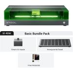 xTOOL S1 40W Basic Diode Laser Engraver & Cutter Bundle Pack - Black Enclosed with Material Pack / Honeycomb / Air Assist Pump Set