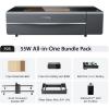 xTOOL Laser Engraver & Cutter P2S 55W Grey, ClassIV All-in-One Bundle Pack Grey, Including Fire Safety Set, FREE Materials (While Stock Last), 4 in 1 Rotary, Riser Base, Auto Conveyor Feeder, SafetyPro AP2 Air / Smoke Purifier