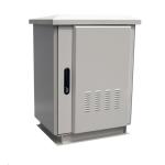 Dynamix ROD18-8X6GY 18RU Outdoor Freestanding Cabinet. (800 x 600 x 975mm external). IP45 rated. Angled pivoting rain hood. Double 25mm heating protection. Includes 10x cage nuts. Grey