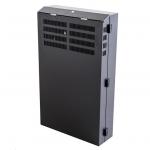 Dynamix RVWM0204S 4RU Vertical Wall Mount Cabinet with 2RU Horizontal Mounting Rails. (650x230x600mm external). Lockable front door. door. Front and side ventilation slots. Black