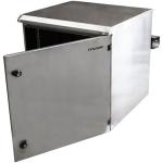 Dynamix RODWSS12-600 12RU Stainless Outdoor Wall Mount   Cabinet (610x625x515mm) SUS316 Stainless Steel Construction - IP65 rated - Lockable front door - No fans or filters - Wall mount accessories included