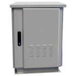 Dynamix ROD24-8X8GY 24RU Outdoor Freestanding   Cabinet. (800 x 800 x 24U) IP45 rated. Angledpivoting rain hood. Double 25mm heating protection. Includes 10x cage nuts. Grey Colour