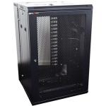 Dynamix RDME18-700 18RU 700mm Deep Universal Swing Mount Wall Cabinet - 200mm Removable Backmount - Supplied with Rear Vertical Cable Tray, 6 Way PDU and 10 Cage Nuts - Mesh Front Door - Black Colour