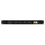 RackPower PBI04A5 Power Strip - branch: 4x 16A C19 IEC outlets, 2x 16A 6kA C Curve CBs, 19" 1U, 32A total rating, 3m 6mm2 front entry lead to bare end