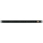 RackPower PI201-F1C31 Power Strip: 20 x 10A C13 IEC outlets, 0.7m Vertical, 10A 6kA C curve CB, 3m 1mm2 front entry lead, 10A 3pin Plug