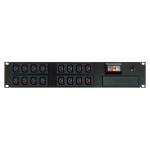 RackPower PK161-B2C30 Power Strip: 16 x 10A C13 IEC Lock outlets, 19" 2U, 16A 6kA C curve CB, 3m1.5mm2 front entry lead, bare end