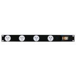 RackPower PN041-A1C31 Power Strip: 4 x 10A 3pin outlets, 19" 1U, 10A 6kA C curve CB, 3m 1mm2 front entry lead, 10A 3pin Plug
