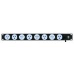 RackPower PN081-A1T31 Power Strip: 8x 10A 3pin outlets, 19" 1U, 10A Thermal Overload, 3m 1mm2 front entry lead, 10A 3 pin Plug