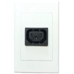 RackPower PI011-WP 10A C13 IEC outlet on White flush/wall plate