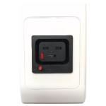 RackPower PK012-WP C19-Lk on Wh Flush/Wall Plate