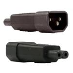 RackPower KNCFA08-01 Adapter: 10A C14 IEC plug to C7 IEC "Figure 8" socket