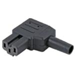 RackPower KNCS19-01 IEC C15A 10A 155deg left hand angled socket black