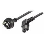 RackPower CM1NH100-SR 10A 3 pin plug to 10A C15 IEC High Temp 120deg right-angled socket on 1m 1mm2 Black rubber lead