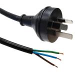 RackPower CM1NX200 10A 3 pin plug on 10A 2m 1mm2 flex to bare end