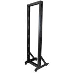StarTech.com 42U Mobile Open Frame Network Rack with Wheels - 663lbs - 2 Post 19" Portable Rack for Computer - AV - Media - IT Equipment - 2POSTRACK42