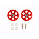 Tamiya Mini 4WD - HG Lightweight 19mm Aluminium Ball-Race Rollers - Ringless - Red