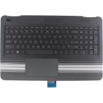 OEM HP Pavilion 15-AU 15-AW, Top Cover with Backlit Keyboard / C Shell - Black with White Stripes, PN: 856035-001