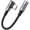 UGREEN Aluminum Right Angle USB-C Male To 3.5mm Female Aux Audio Jack Adapter Cable, Ideally for Better Phone Gaming experience UGREEN Aluminum Right Angle USB-C Male To 3.5mm Female Aux Audio Jack Adapter Cable, Ideally for Better Phone Gaming experience