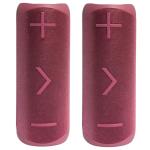 BlueAnt X2i 20W Wireless Portable Bluetooth Speakers (2-Pack) - Crimson Red - Stereo Pairing- IP56 splash-proof design - Studio-engineered tuning - Shimmerweave metallic fabric finish - Bluetooth 5.3 + 3.5mm Aux input - Up to 12hrs playtime