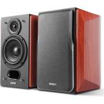 Edifier P17 4" Passive Bookshelf Speakers - Brown Wood (Pair) 2-Way Speakers with Built-in Wall-Mount Bracket - Ideal for 5.1/7.1 Side / Rear Surrounds - 6ohm - Up to 20W Per Channel - Amplifier Required