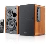 Edifier R1280DBs 42W Powered Bookshelf Speaker System with Bluetooth & Subwoofer Output - Brown Wood 2x RCA + Optical + Coax Inputs - Bass / Treble Controls - Wireless Remote Included