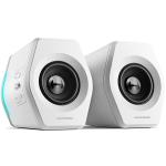 Edifier G2000 16W RGB Desktop PC Gaming Speakers with Bluetooth - White USB-A + 3.5mm AUX + Bluetooth inputs - Gaming/Music/Movie EQs - Subwoofer Output - 2.75" full-range drivers - Angled design - Mega Bass port - 12x RGB LED light effects