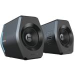 Edifier G2000 16W RGB Desktop PC Gaming Speakers with Bluetooth - Black USB-A + 3.5mm AUX + Bluetooth inputs - Gaming/Music/Movie EQs - Subwoofer Output - 2.75" full-range drivers - Angled design - Mega Bass port - 12x RGB LED light effects