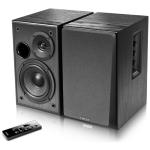 Edifier R1580MB 42W Powered Bookshelf Speaker System with Bluetooth Dual 6.3mm Microphone Inputs - 4" Bass Drivers + 13mm Silk Dome Tweeters - 2x RCA Inputs - Wireless Remote Included