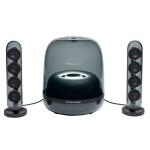 Harman Kardon SoundSticks 4 140W Bluetooth Wireless 2.1 Speaker System - Black Iconic Transparent Design / 5.25" Subwoofer / Aura Lights / 3.5mm + Bluetooth Connectivity / Compatible with Mac / PC / Smartphones & More