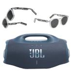 JBL Boombox 4 200W Powerful Portable Bluetooth Speaker - Blue - 2x Bonus Pairs of JBL Frames Audio Sunglasses - Round/Pearl + Square/Pearl- Worth $369