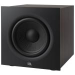 JBL Stage 200P 10" 150W Powered Subwoofer - Espresso Black Dual Rear-Firing Bass Reflex Ports - Line-Level LFE Input - Rear-Mounted Volume / Crossover / Phase / Power Controls - Adjustable Floor Spikes - 300W Peak