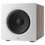 JBL Stage 200P 10" 150W Powered Subwoofer - Maple Latte Dual Rear-Firing Bass Reflex Ports - Line-level LFE Input - Rear-Mounted Volume / Crossover / Phase / Power Controls - Adjustable Floor Spikes - 300W Peak