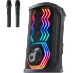 Soundcore by Anker Rave 3S AI Karaoke Party Speaker with Dual Wireless Mics - Black - 4 Levels of AI Vocal Removal - Advanced Vocal Effects + Reverb - Beat-synced RGB Lightshow - Up to 200W power - Auracast - IPX4 - Up to 12hrs playtime