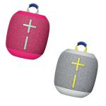 Ultimate Ears UE WONDERBOOM 4 (Bundle of 2) Wireless Portable Bluetooth Speakers - Hyper Pink + Joyous Brights Grey