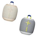Ultimate Ears UE WONDERBOOM 4 (Bundle of 2) Wireless Portable Bluetooth Speakers - Sand Beige + Joyous Brights Grey