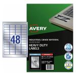 AVERY 959213 Avery Heavy Duty ID Label L6009 Silver Laser 47.5x21.2mm 48up 5 Sheets