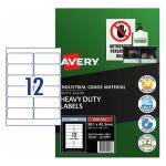 AVERY 959208 Avery Heavy Duty ID Label L4776 White Laser Removable 99.1x42.3mm 12up 20 Sheets