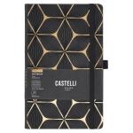 Castelli QO4LG-005 Castelli Notebook Gold Mid Ruled Flower