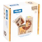 Milan 660530 Milan Wooden Educational Wild Safari Cube Puzzle