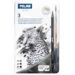 Milan Graphite Pencils Set Wood Free Water Soluble 6 Pieces