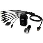 Moki 8 in 1 USB Charge Pack - Car Charger + Wall Charger + USB to 8 Cable