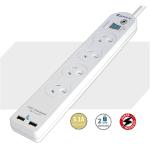 Sansai PAD-503USB 4ways Surge w/2 X USB 3.1A