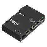 Teltonika TSW114 DIN Rail 5 Port GbE Switch with Rugged Anodized Case